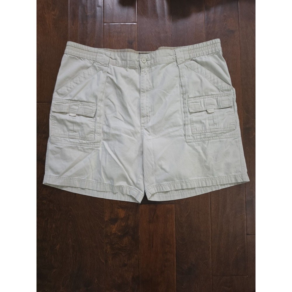 St. John's Bay Men's 10" Mid Rise Stretch Fabric Cargo Shorts Stone Size W44